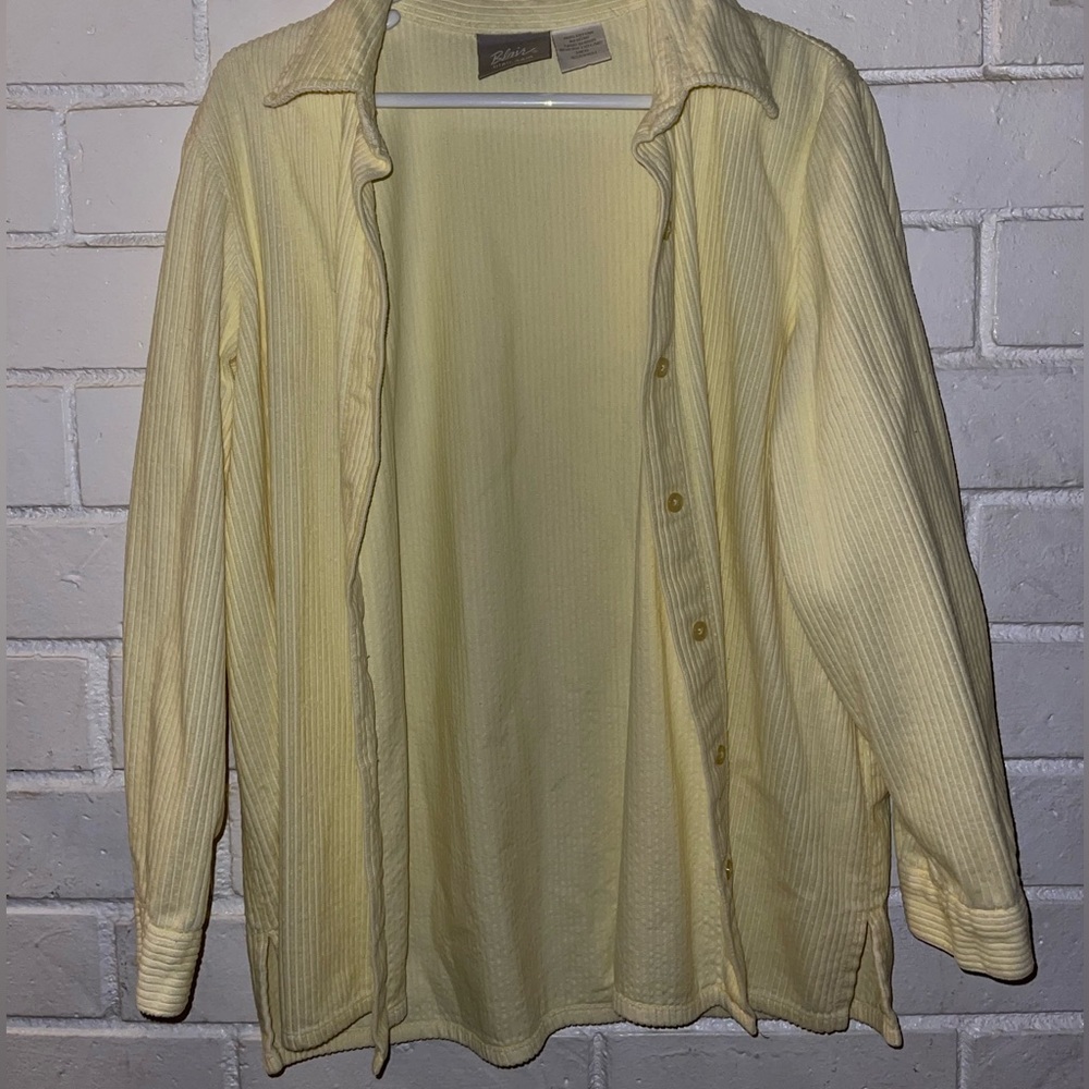 Yellow vintage corduroy flannel size M